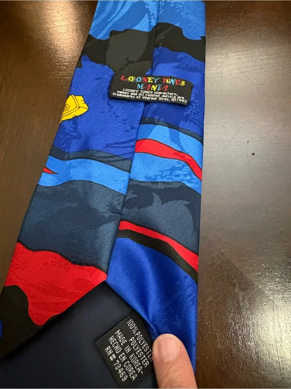 Elmer Fudd Marvin Tax Bugs Sea Life Looney Tunes Mania Tie 1993 100% Polyester